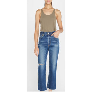 MOUSSY VINTAGE Rhode Cropped Distressed Flared Jeans NWT Size 26